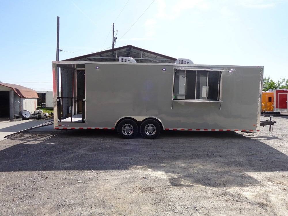 810-8.5-x-26-dove-grey-flat-nose-concession-food-trailer-6.jpg 8.5' x 26' Dove Grey Flat Nose Concession Food Trailer
