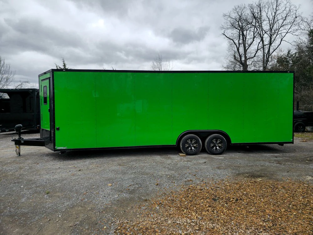 8.5' X 26' Lime Green Arcade Gaming Concession Trailer