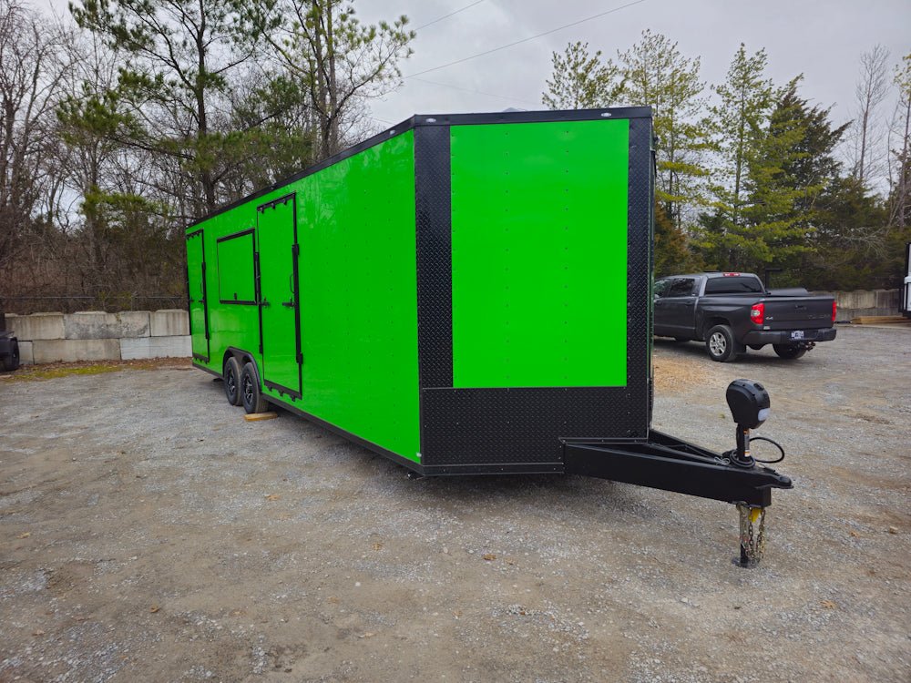 8.5' X 26' Lime Green Arcade Gaming Concession Trailer