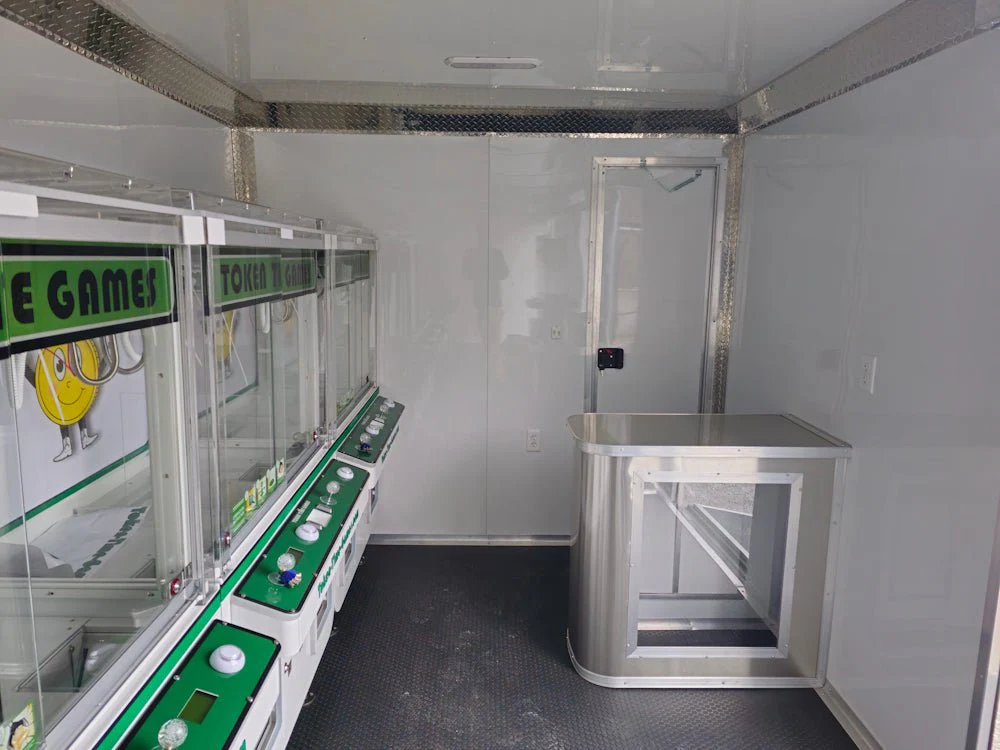 8.5' X 26' Lime Green Arcade Gaming Concession Trailer