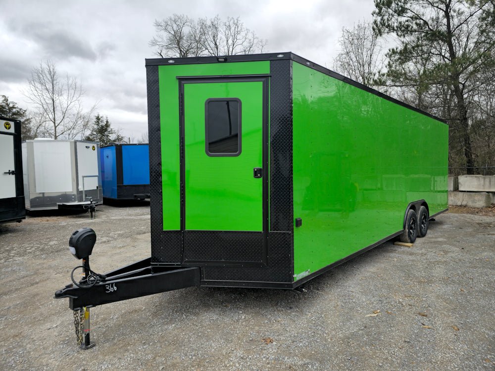 8.5' X 26' Lime Green Arcade Gaming Concession Trailer