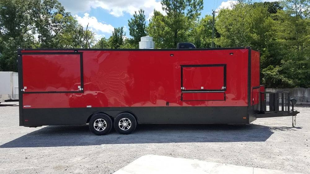 813-8.5-x-26-red-black-bbq-porch-concession-trailer-with-appliances-11.jpg 8.5' x 26' Red & Black BBQ Porch Concession Trailer With Appliances