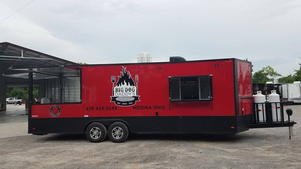 813-8.5-x-26-red-black-bbq-porch-concession-trailer-with-appliances-2.jpg 8.5' x 26' Red & Black BBQ Porch Concession Trailer With Appliances