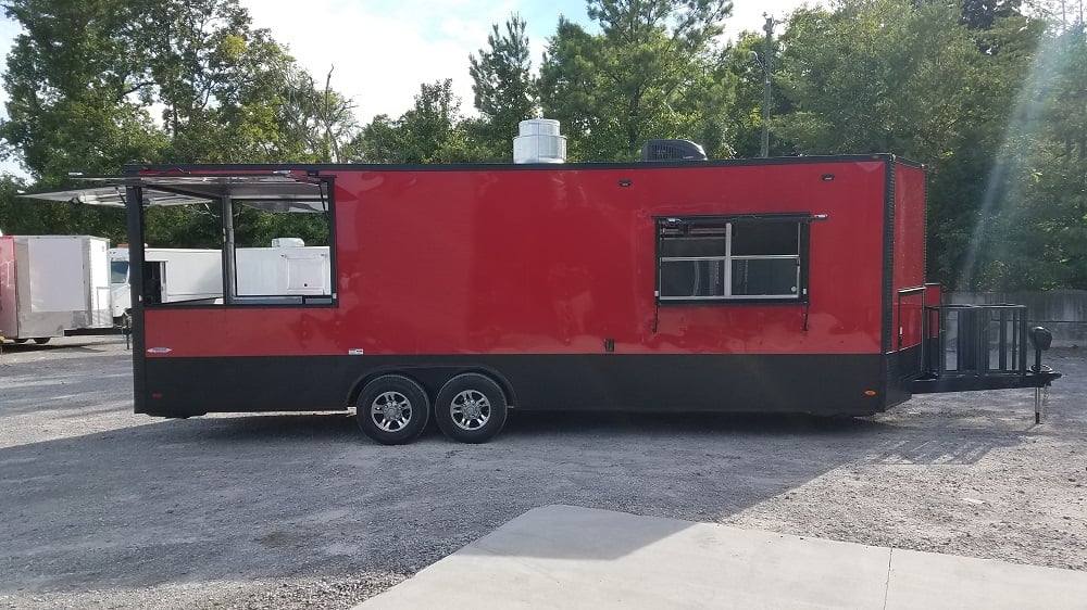813-8.5-x-26-red-black-bbq-porch-concession-trailer-with-appliances-23.jpg 8.5' x 26' Red & Black BBQ Porch Concession Trailer With Appliances