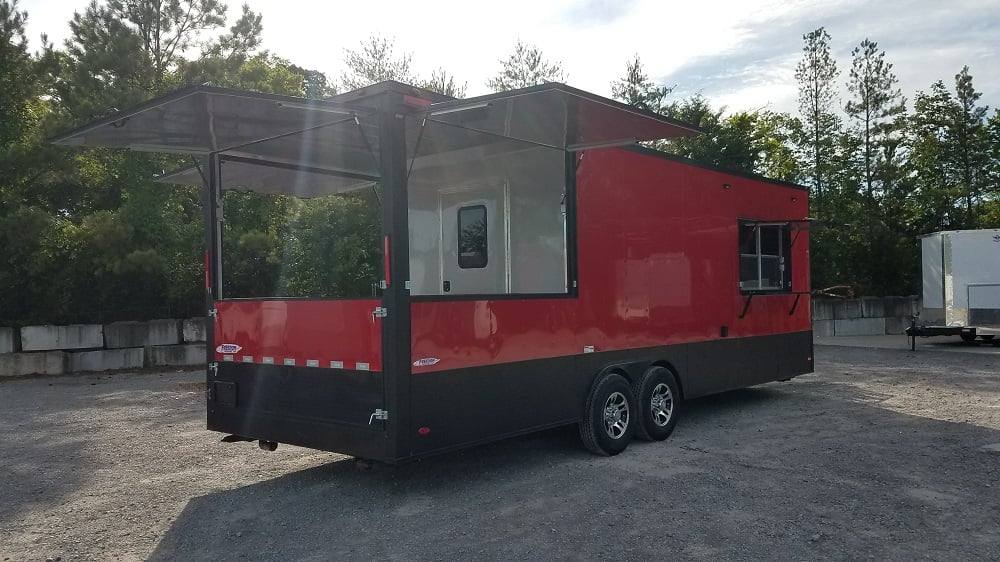 813-8.5-x-26-red-black-bbq-porch-concession-trailer-with-appliances-30.jpg 8.5' x 26' Red & Black BBQ Porch Concession Trailer With Appliances
