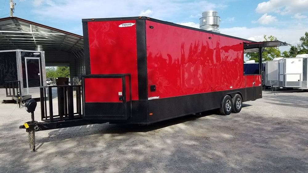 813-8.5-x-26-red-black-bbq-porch-concession-trailer-with-appliances-36.jpg 8.5' x 26' Red & Black BBQ Porch Concession Trailer With Appliances