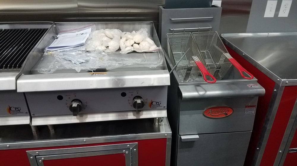 813-8.5-x-26-red-black-bbq-porch-concession-trailer-with-appliances-8.jpg 8.5' x 26' Red & Black BBQ Porch Concession Trailer With Appliances