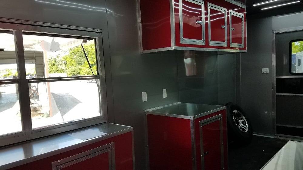 814-8.5-x-26-red-black-porch-style-concession-food-trailer-15.jpg 8.5' x 26' Red & Black Porch Style Concession Food Trailer
