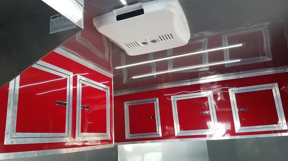 814-8.5-x-26-red-black-porch-style-concession-food-trailer-2.jpg 8.5' x 26' Red & Black Porch Style Concession Food Trailer