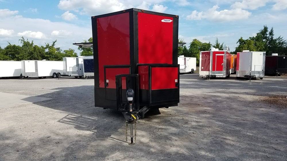 814-8.5-x-26-red-black-porch-style-concession-food-trailer-23.jpg 8.5' x 26' Red & Black Porch Style Concession Food Trailer