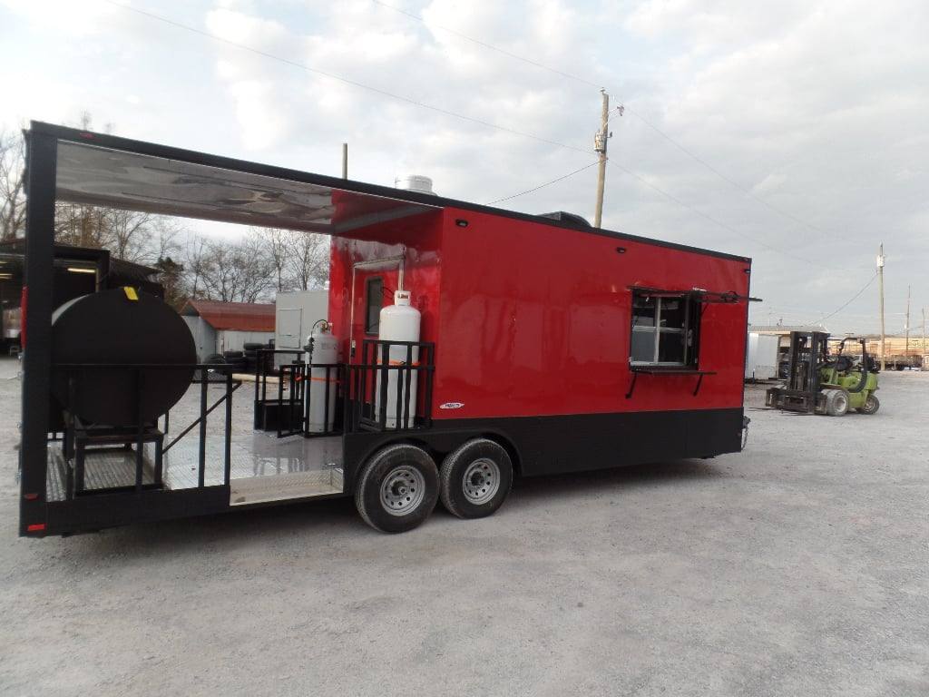 816-8.5-x-26-red-and-black-concession-food-trailer-with-appliances-2.jpg 8.5' x 26' Red And Black Concession Food Trailer With Appliances
