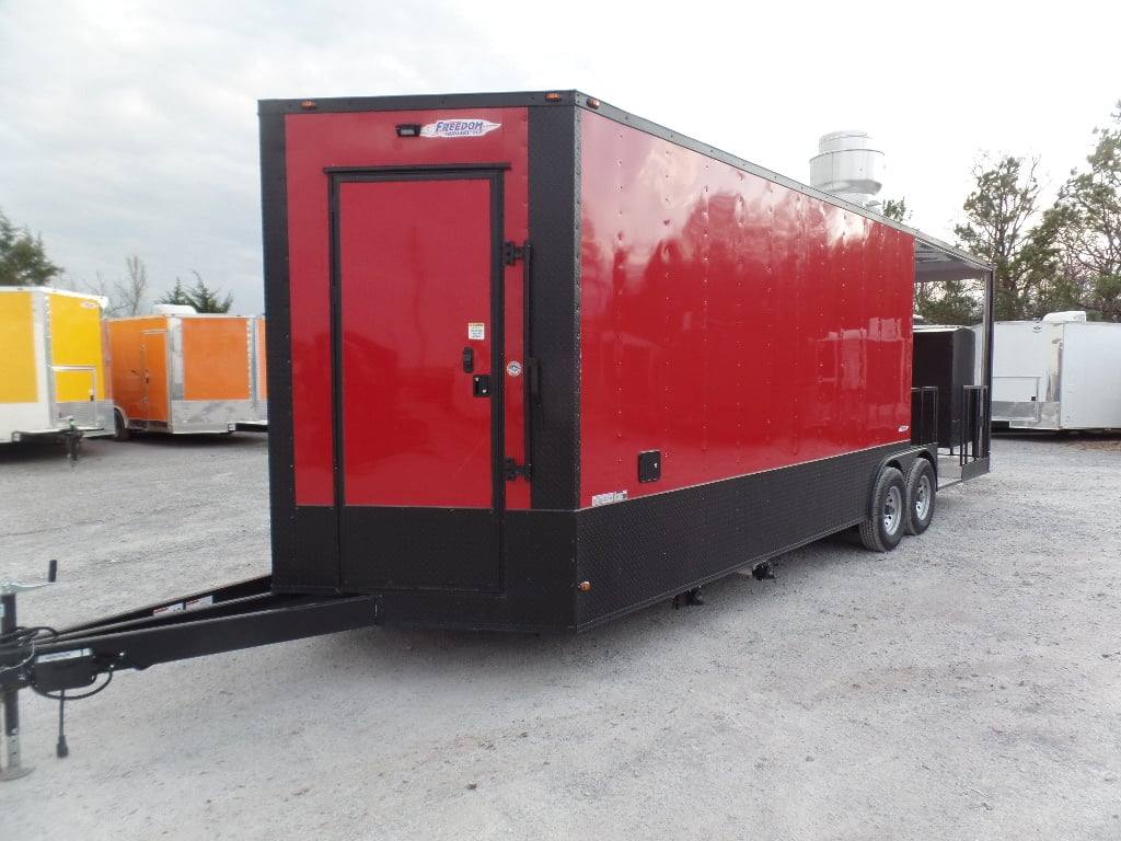 816-8.5-x-26-red-and-black-concession-food-trailer-with-appliances-8.jpg 8.5' x 26' Red And Black Concession Food Trailer With Appliances