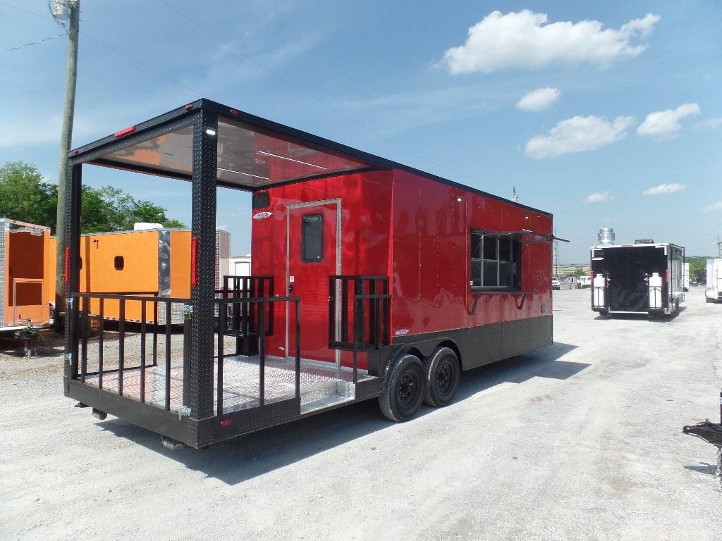 817-8.5-x-26-red-bbq-event-catering-concession-food-trailer-1.jpg 8.5' x 26' Red BBQ Event Catering Concession Food Trailer