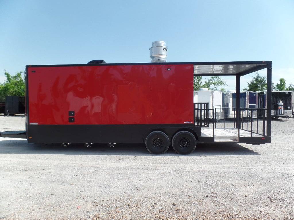 817-8.5-x-26-red-bbq-event-catering-concession-food-trailer-2.jpg 8.5' x 26' Red BBQ Event Catering Concession Food Trailer