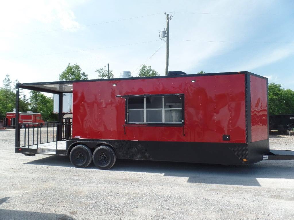 817-8.5-x-26-red-bbq-event-catering-concession-food-trailer-6.jpg 8.5' x 26' Red BBQ Event Catering Concession Food Trailer