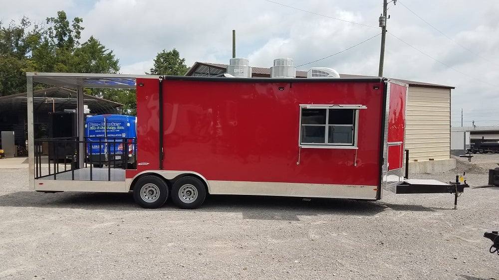 818-8.5-x-26-red-concession-bbq-food-event-catering-trailer-14.jpg 8.5' x 26' Red Concession BBQ Food Event Catering Trailer