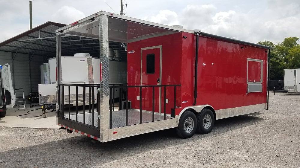 818-8.5-x-26-red-concession-bbq-food-event-catering-trailer-15.jpg 8.5' x 26' Red Concession BBQ Food Event Catering Trailer