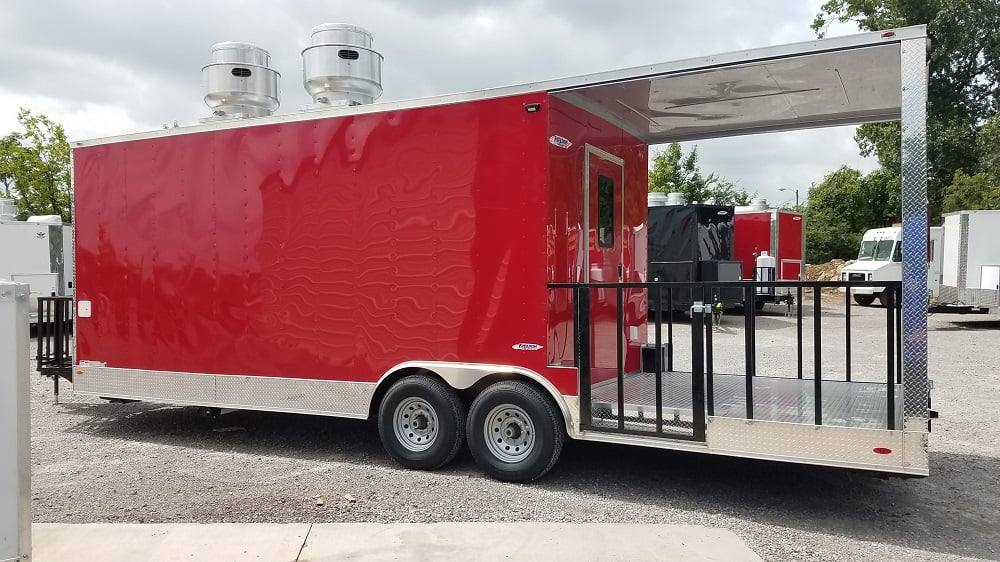 818-8.5-x-26-red-concession-bbq-food-event-catering-trailer-20.jpg 8.5' x 26' Red Concession BBQ Food Event Catering Trailer