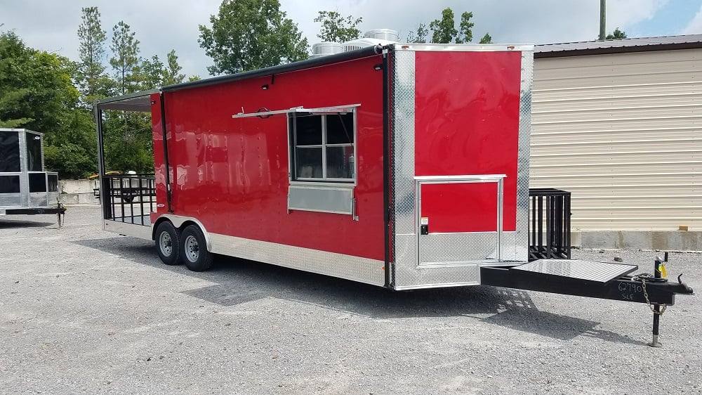 818-8.5-x-26-red-concession-bbq-food-event-catering-trailer-22.jpg 8.5' x 26' Red Concession BBQ Food Event Catering Trailer