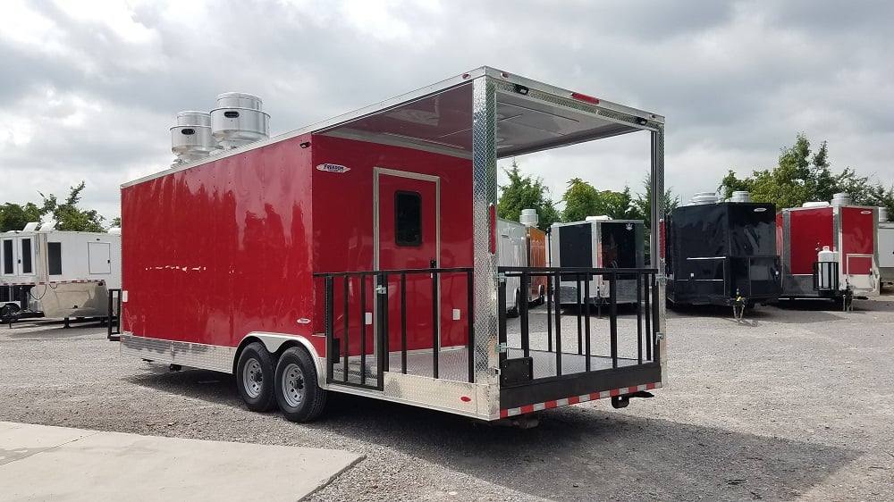 818-8.5-x-26-red-concession-bbq-food-event-catering-trailer-23.jpg 8.5' x 26' Red Concession BBQ Food Event Catering Trailer