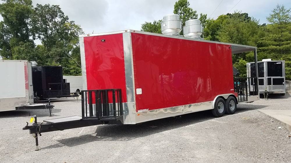 818-8.5-x-26-red-concession-bbq-food-event-catering-trailer-6.jpg 8.5' x 26' Red Concession BBQ Food Event Catering Trailer