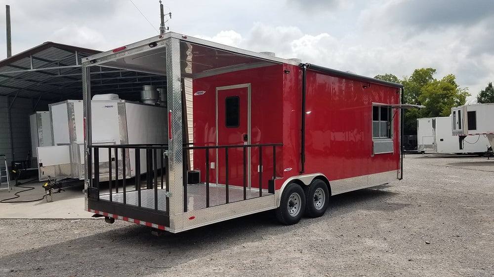 818-8.5-x-26-red-concession-bbq-food-event-catering-trailer-9.jpg 8.5' x 26' Red Concession BBQ Food Event Catering Trailer