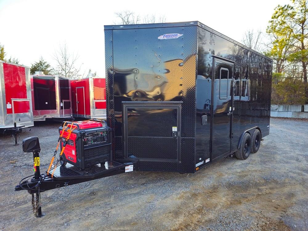82-8.5-x-16-black-food-event-catering-concession-trailer-4.jpg 8.5' X 16' Black Food Event Catering Concession Trailer