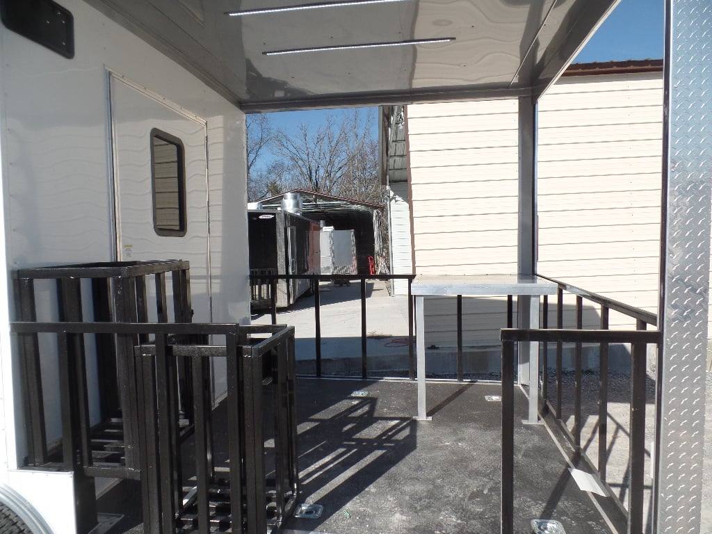 8.5' x 26' White BBQ Porch Concession Food Trailer