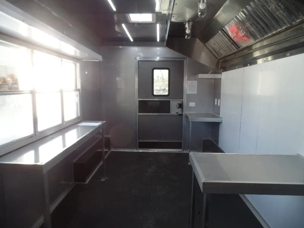8.5' x 26' White BBQ Porch Concession Food Trailer