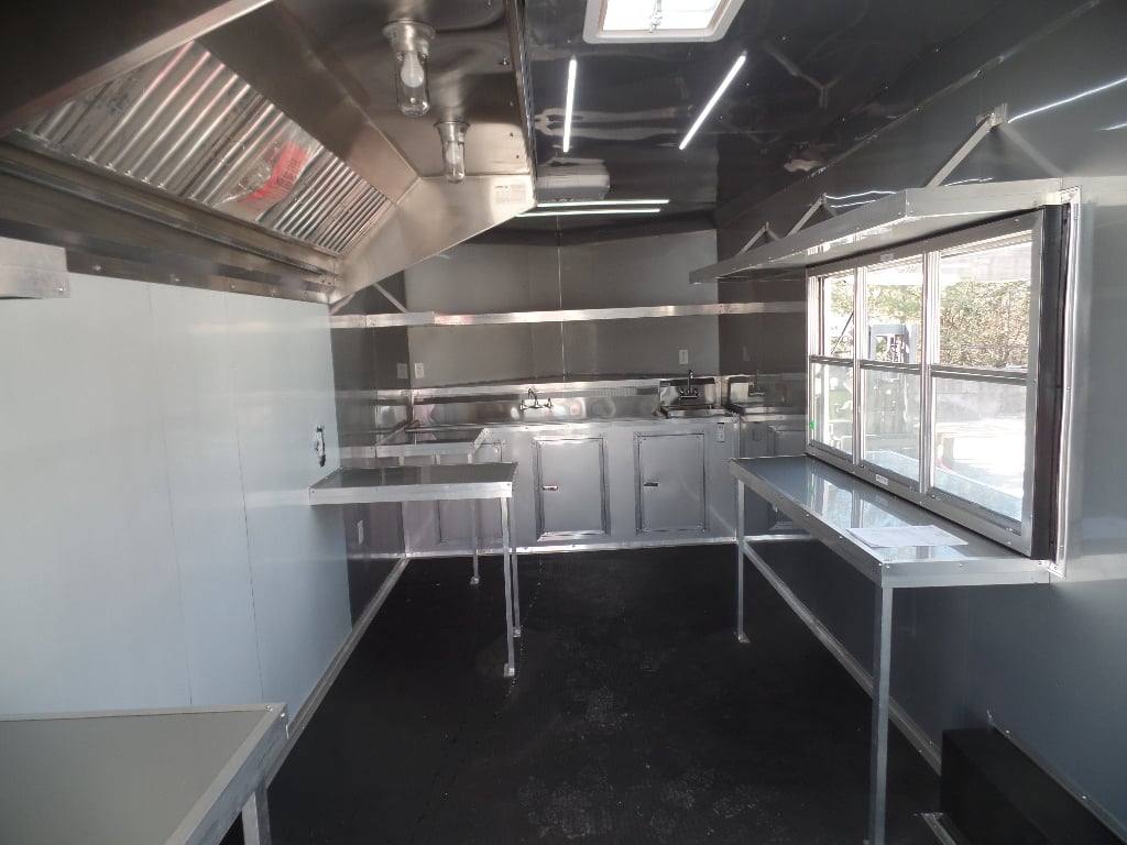 8.5' x 26' White BBQ Porch Concession Food Trailer