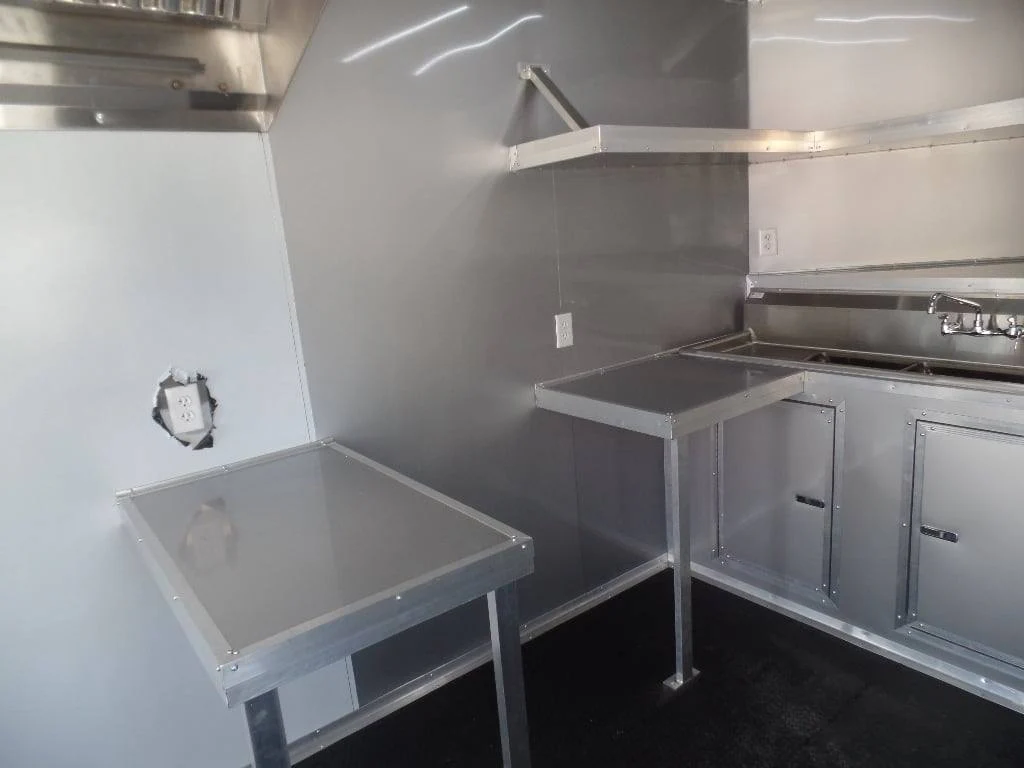 8.5' x 26' White BBQ Porch Concession Food Trailer