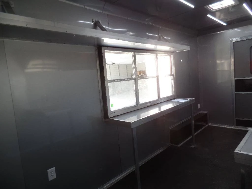 8.5' x 26' White BBQ Porch Concession Food Trailer