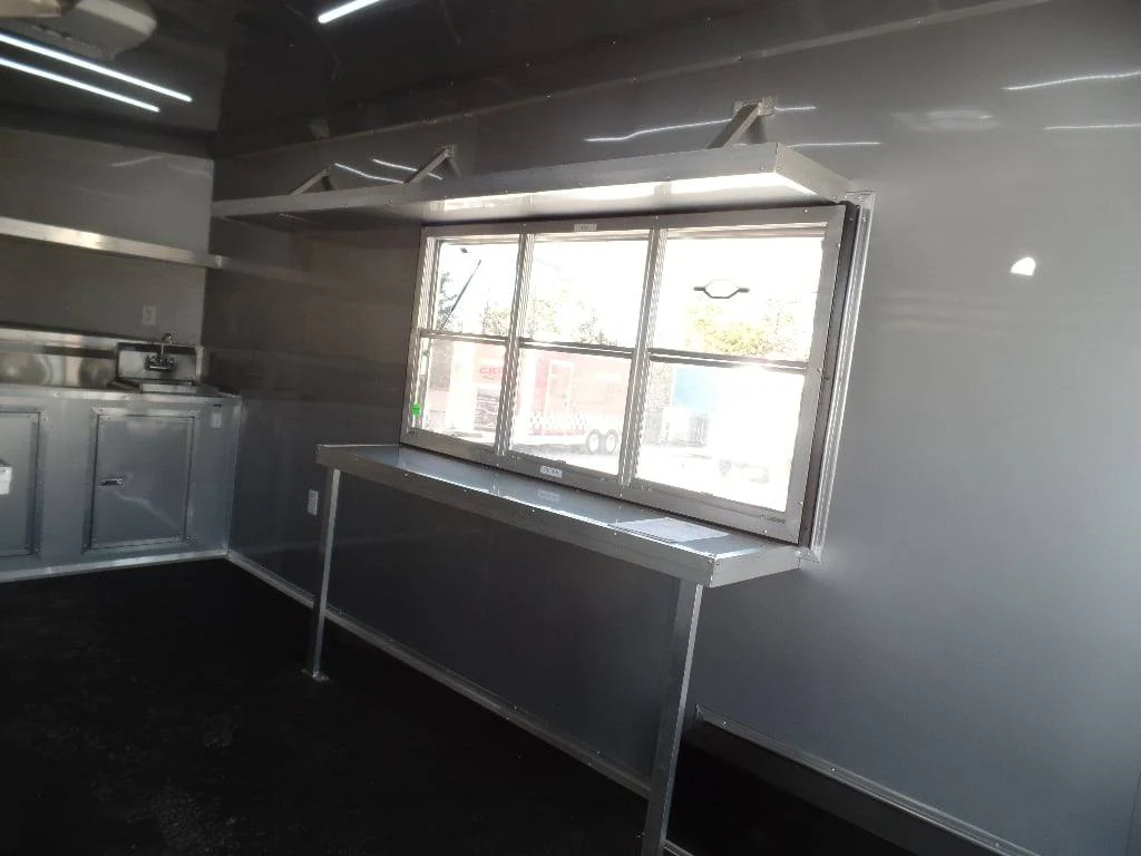 8.5' x 26' White BBQ Porch Concession Food Trailer