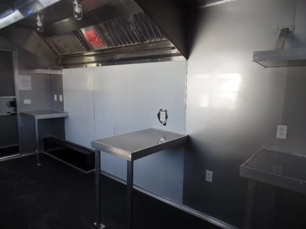 8.5' x 26' White BBQ Porch Concession Food Trailer