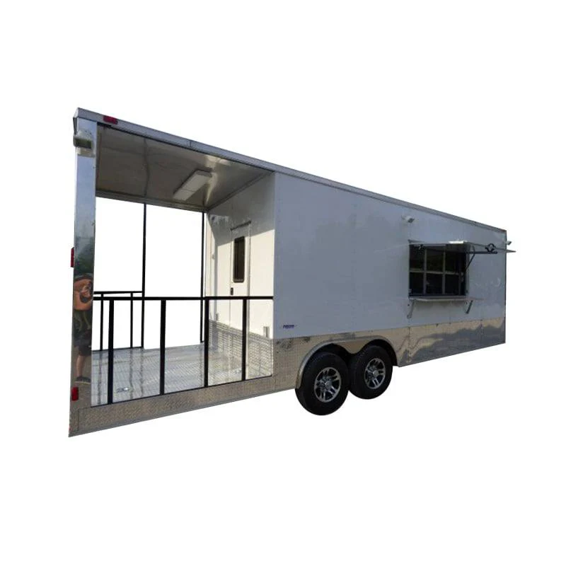 823-8.5-x-26-white-catering-event-concession-bbq-food-trailer-1.webp 8.5' x 26' White Catering Event Concession BBQ Food Trailer