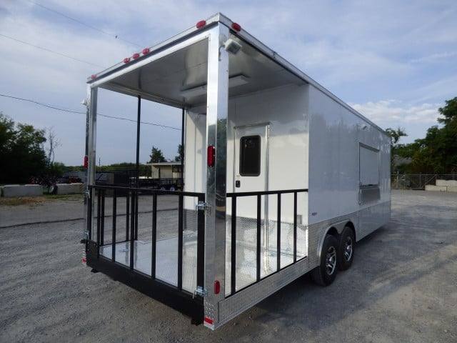 823-8.5-x-26-white-catering-event-concession-bbq-food-trailer-11.jpg 8.5' x 26' White Catering Event Concession BBQ Food Trailer