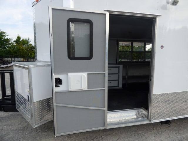 823-8.5-x-26-white-catering-event-concession-bbq-food-trailer-12.jpg 8.5' x 26' White Catering Event Concession BBQ Food Trailer