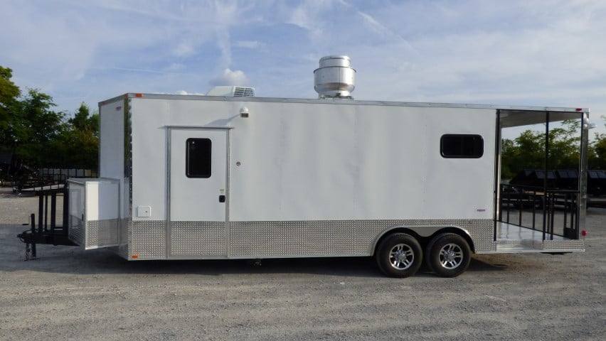823-8.5-x-26-white-catering-event-concession-bbq-food-trailer-15.jpg 8.5' x 26' White Catering Event Concession BBQ Food Trailer