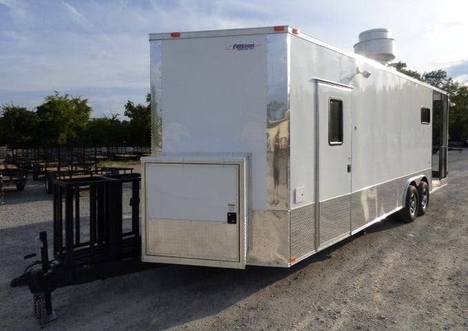 823-8.5-x-26-white-catering-event-concession-bbq-food-trailer-19.jpg 8.5' x 26' White Catering Event Concession BBQ Food Trailer