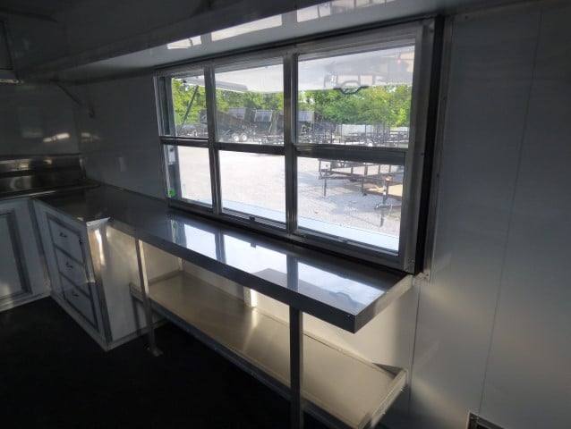 823-8.5-x-26-white-catering-event-concession-bbq-food-trailer-20.jpg 8.5' x 26' White Catering Event Concession BBQ Food Trailer