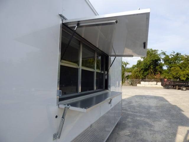 823-8.5-x-26-white-catering-event-concession-bbq-food-trailer-23.jpg 8.5' x 26' White Catering Event Concession BBQ Food Trailer