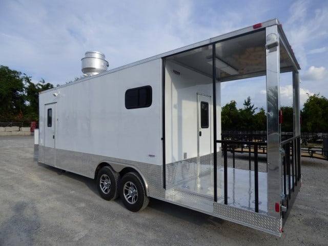 823-8.5-x-26-white-catering-event-concession-bbq-food-trailer-35.jpg 8.5' x 26' White Catering Event Concession BBQ Food Trailer