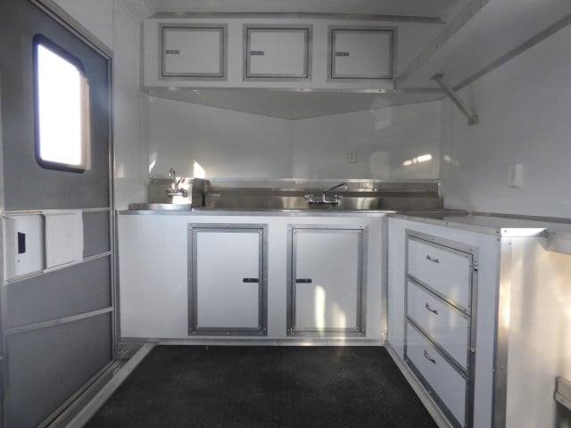 823-8.5-x-26-white-catering-event-concession-bbq-food-trailer-8.jpg 8.5' x 26' White Catering Event Concession BBQ Food Trailer