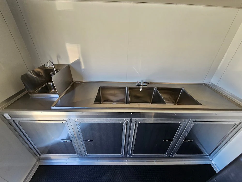 8.5' X 26' White With Blackout Concession Trailer Beverage & Soft Serve Catering