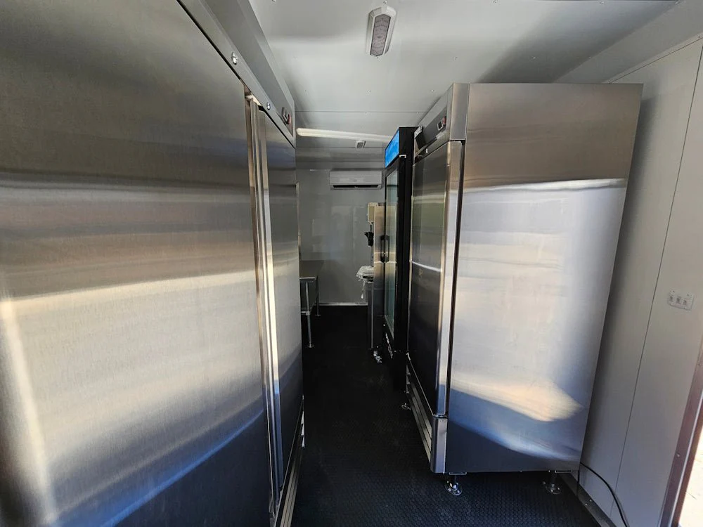 8.5' X 26' White With Blackout Concession Trailer Beverage & Soft Serve Catering