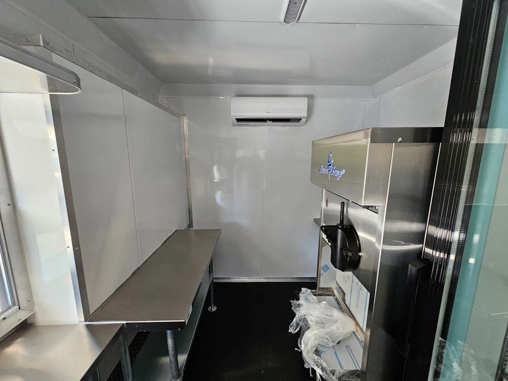8.5' X 26' White With Blackout Concession Trailer Beverage & Soft Serve Catering
