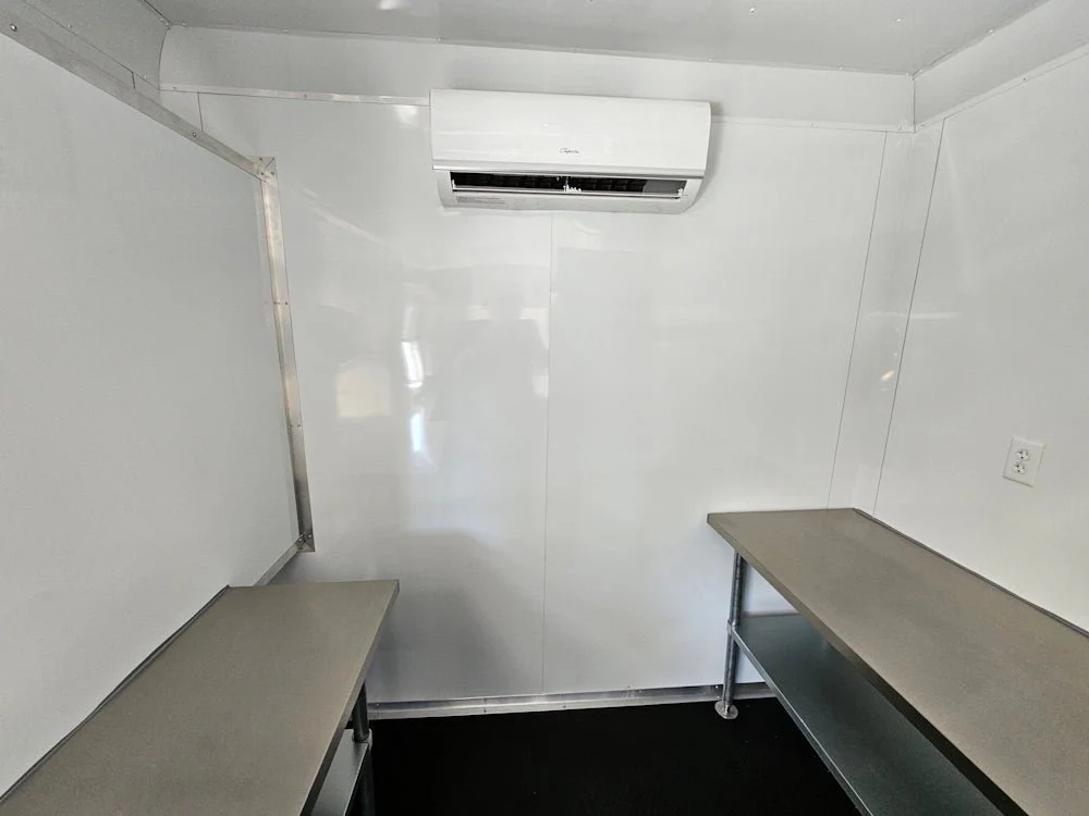 8.5' X 26' White With Blackout Concession Trailer Beverage & Soft Serve Catering