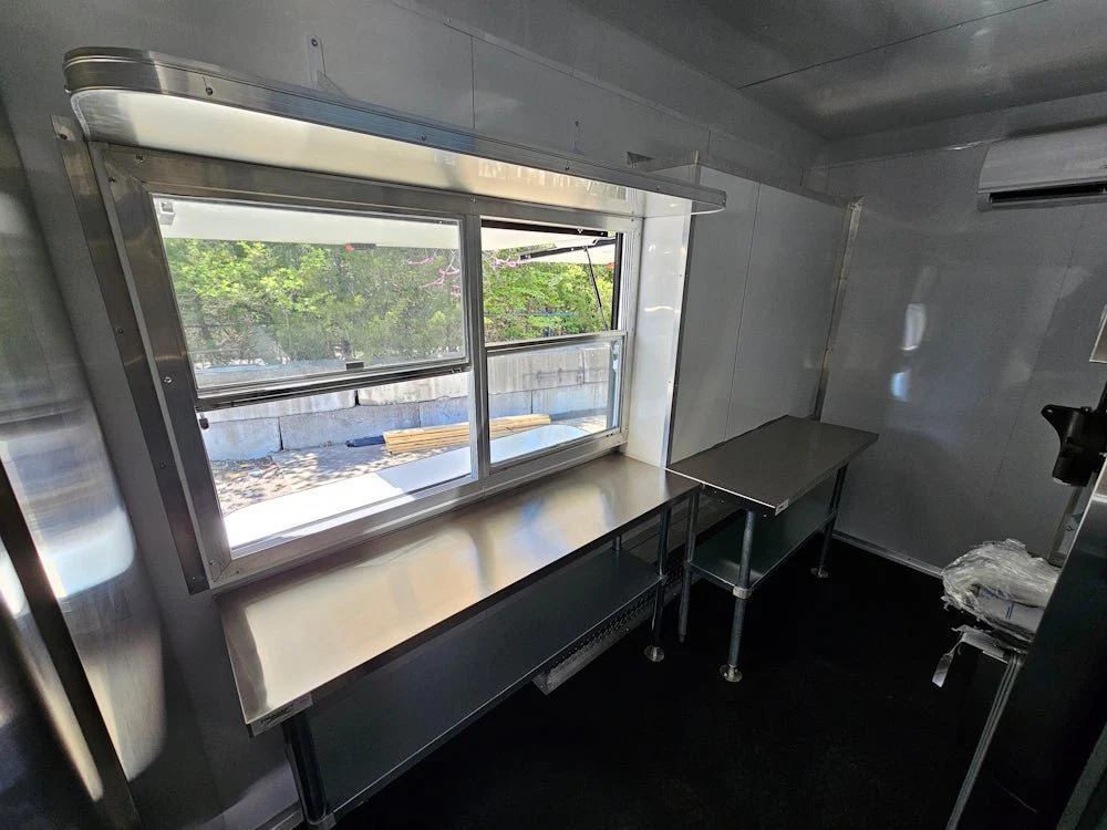8.5' X 26' White With Blackout Concession Trailer Beverage & Soft Serve Catering