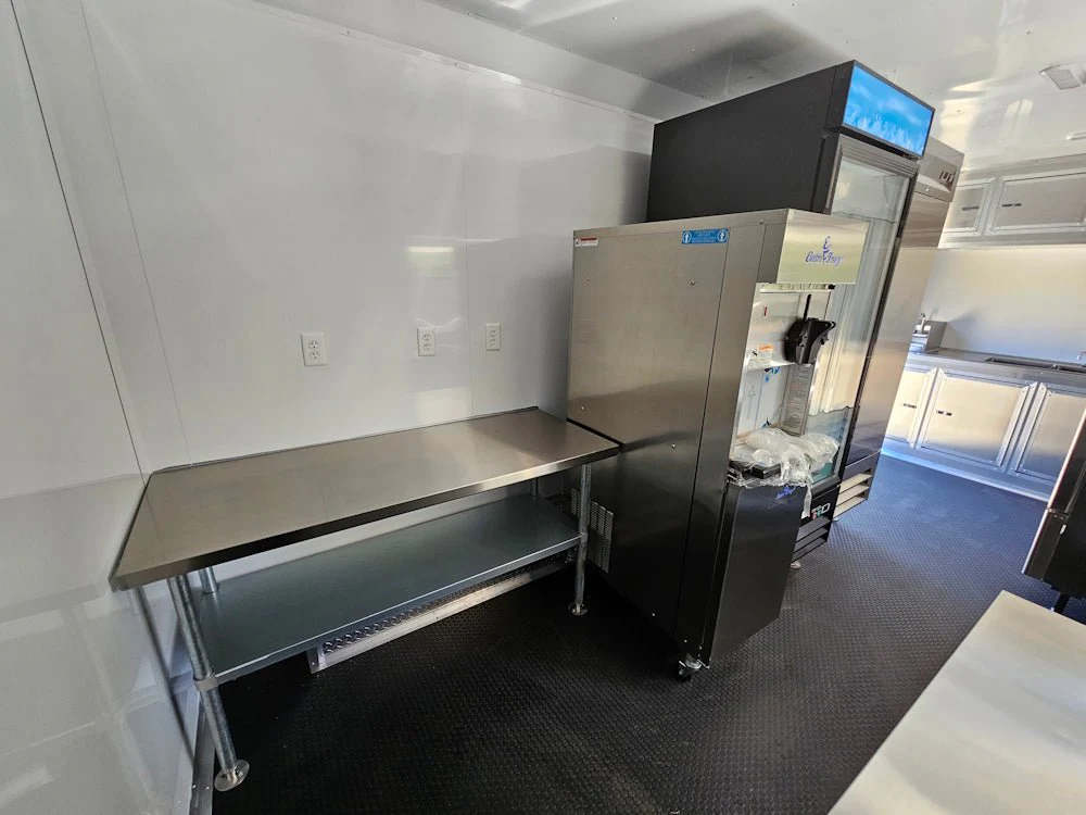 8.5' X 26' White With Blackout Concession Trailer Beverage & Soft Serve Catering