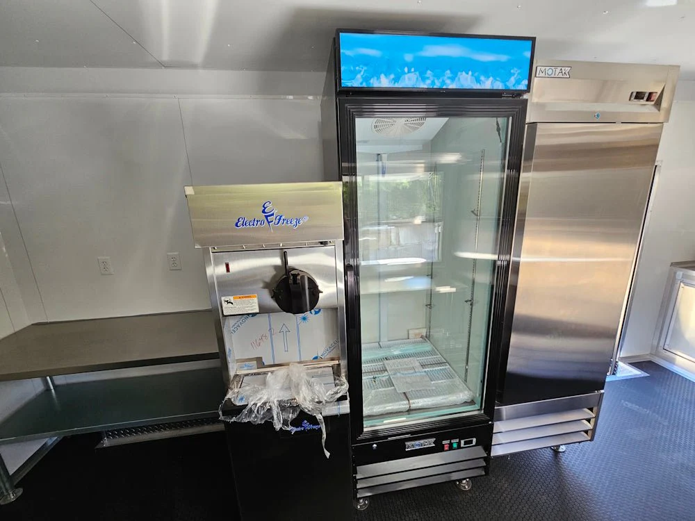 8.5' X 26' White With Blackout Concession Trailer Beverage & Soft Serve Catering